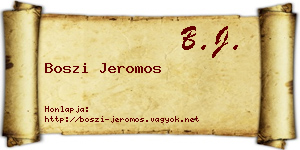 Boszi Jeromos névjegykártya